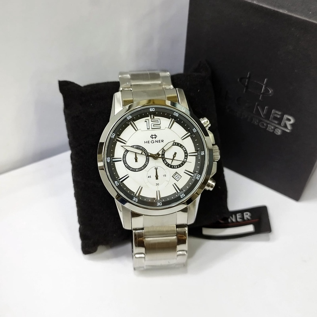 Jam Tangan Pria Cowok HEGNER 439 FREE BOX DAN GARANSI Tanggal Aktif Chrono Aktif Fashion Import Murah Mewah BONUS BATERAI CADANGAN!