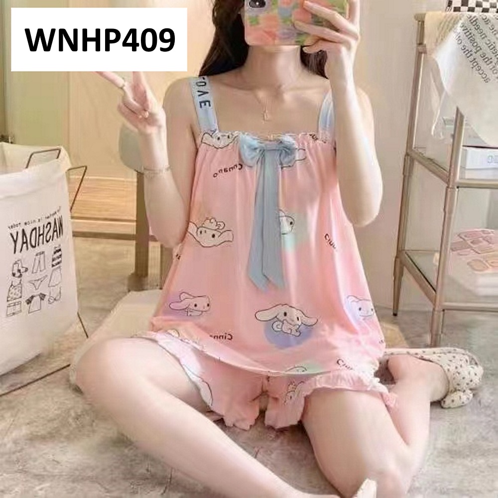 Baju Tidur Wanita Tanktop Tali Motif Cute