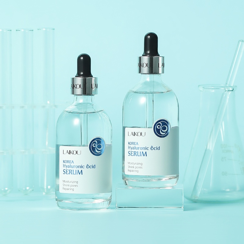 LAIKOU Hyaluronic Acid Serum Mencerahkan Mengecilkan Pori-pori Mengurangi Flek Melembutkan Kulit 100ml