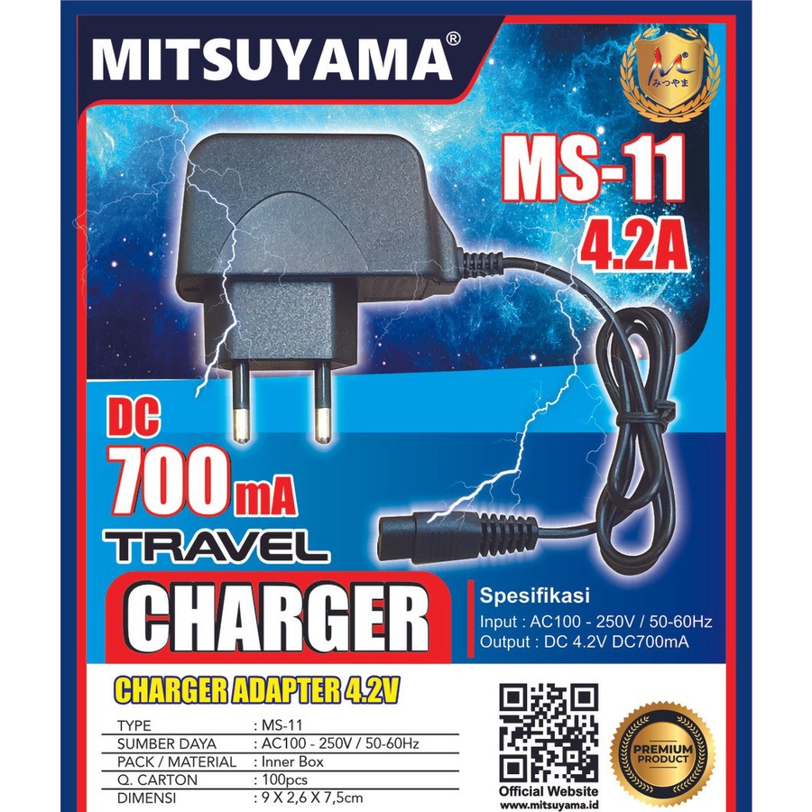 CHARGER SENTER UNIVERSAL TRAVEL ADAPTER DC 700MA MITSUYAMA MS-11 KUALITAS TERBAIK