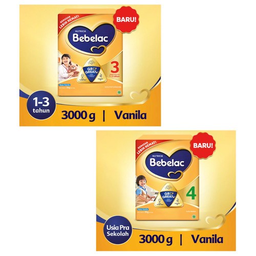 Bebelac 3 & 4, Madu,vanila Susu Pertumbuhan Bubuk 3 kg