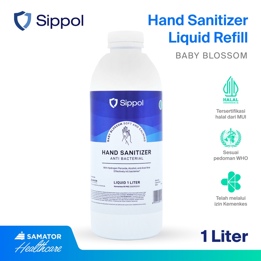 Sippol Hand Sanitizer Liquid Refill 1 Liter ( Baby Blossom )