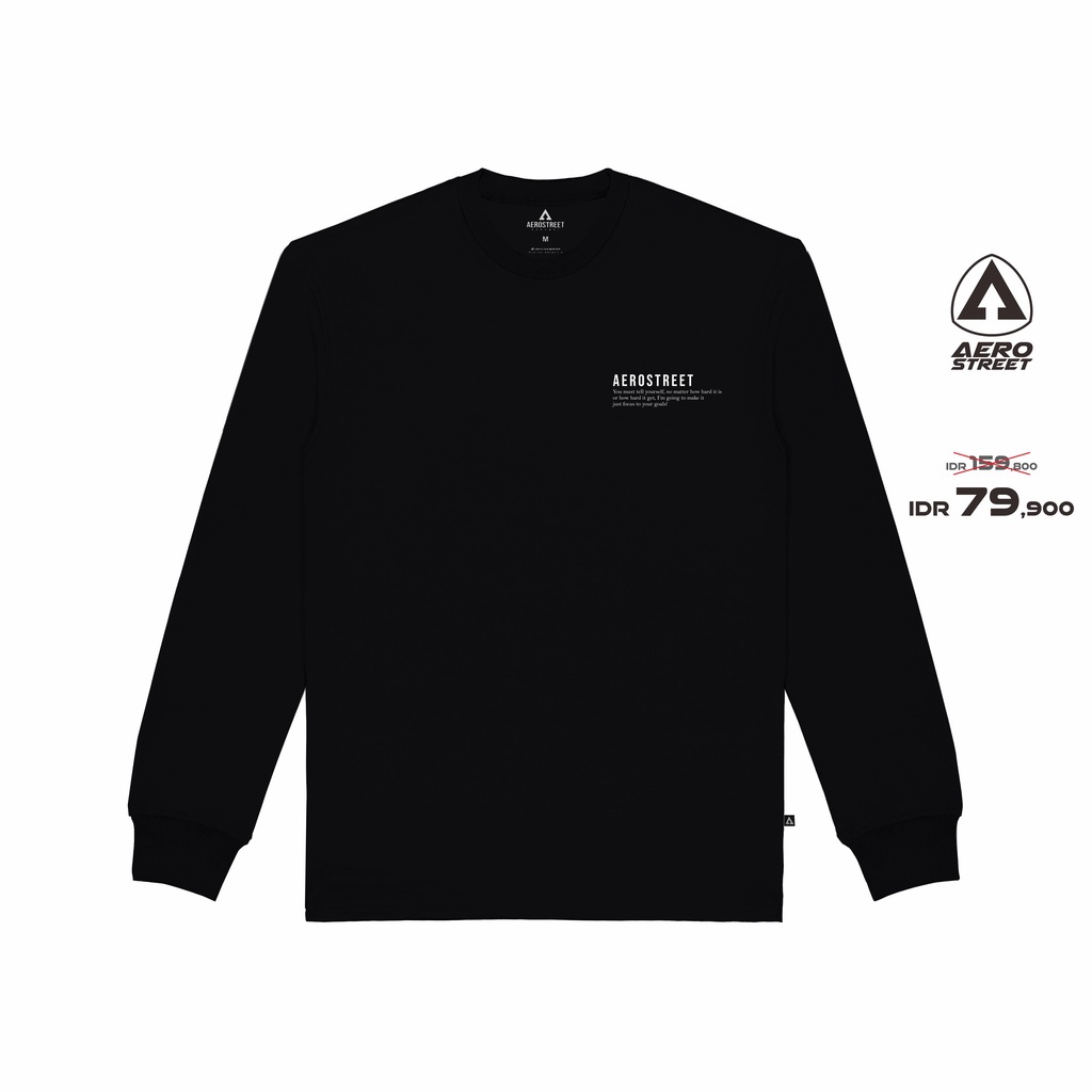 Aerostreet T Shirt Long Sleeve Lokko Hitam Kaos T-Shirt Longsleeve OAAAA / kaos aerostreet noah / at