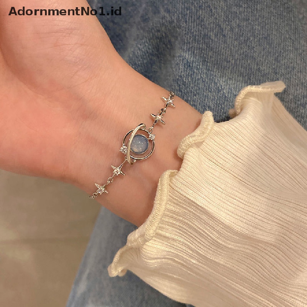 [AdornmentNo1] Korea Elegan Opal Space Gelang Untuk Wanita Girs Zirkon Halus Starlight Gelang Pesta Perhiasan Hadiah [ID]