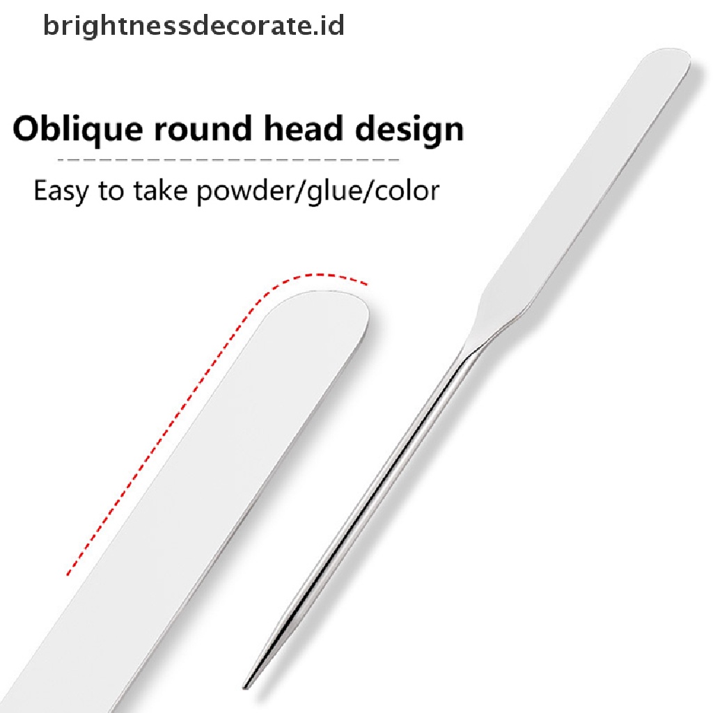 [Birth] 1pcs Stainless Steel Dual Head Makeup Toner Spatula Mixing Stick Foundation [ID]