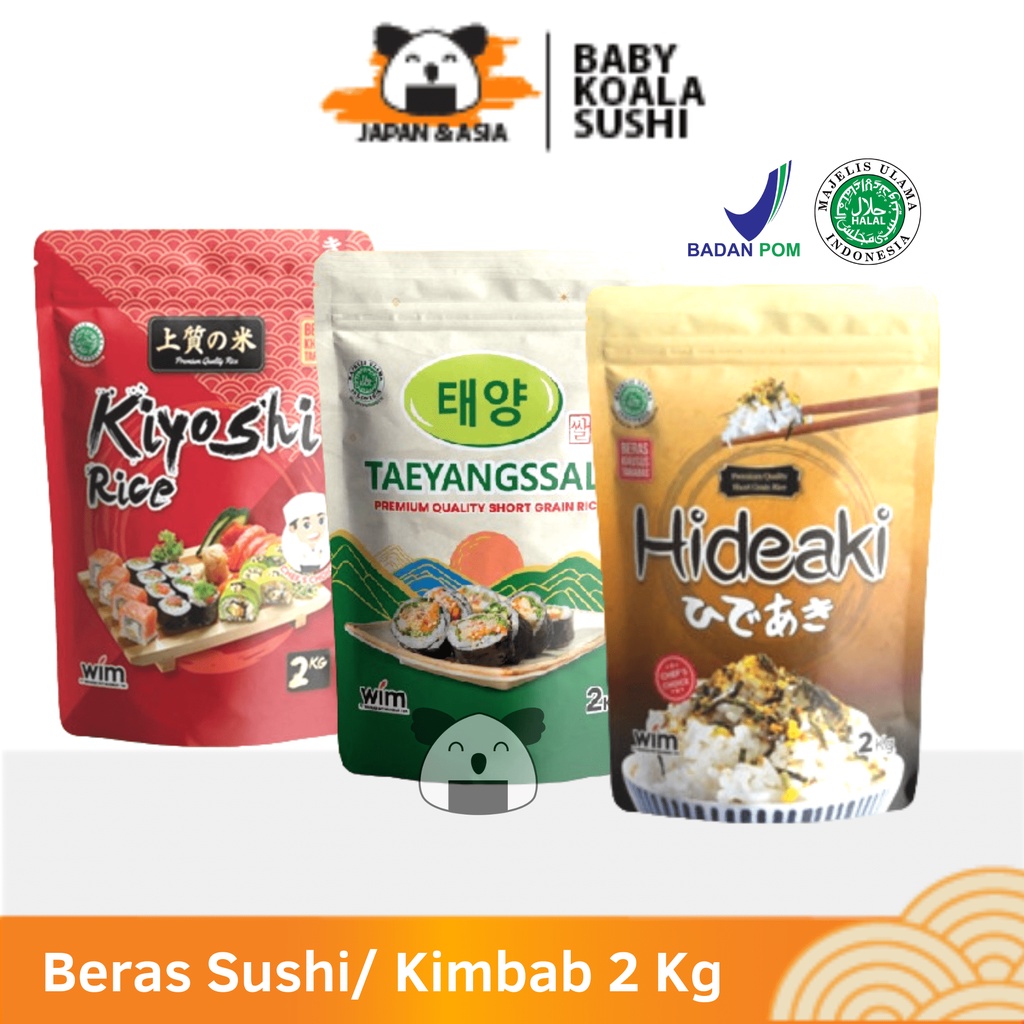 BERAS JAPONICA SUSHI/ KIMBAB 2 Kg | Beras Jepang Hideaki Kiyoshi | Short Grain Rice Nasi Sushi Kenta