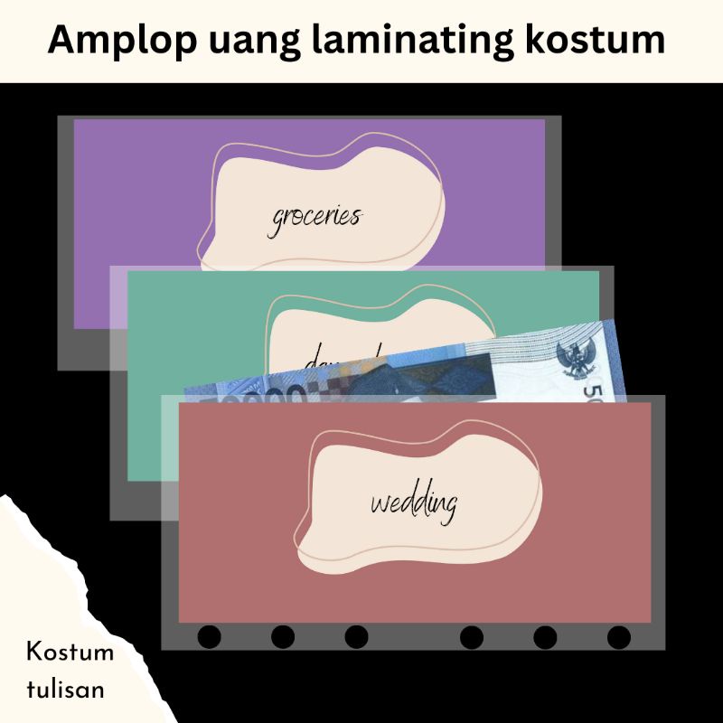 

amplop uang laminating kostum