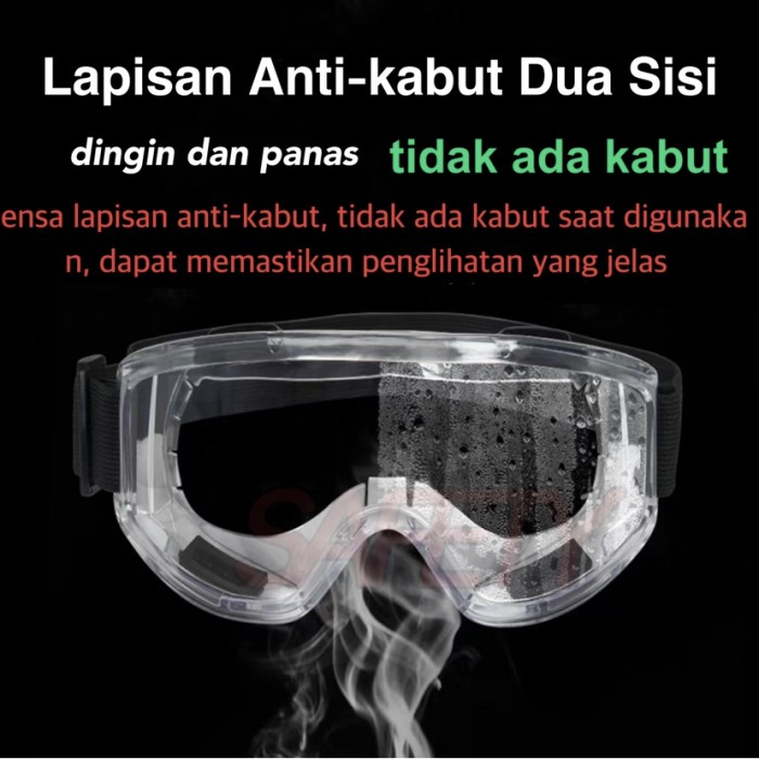 Kacamata Goggles - Google - Kacamata safety Goggle kacamata Pelindung - Clear-Biru