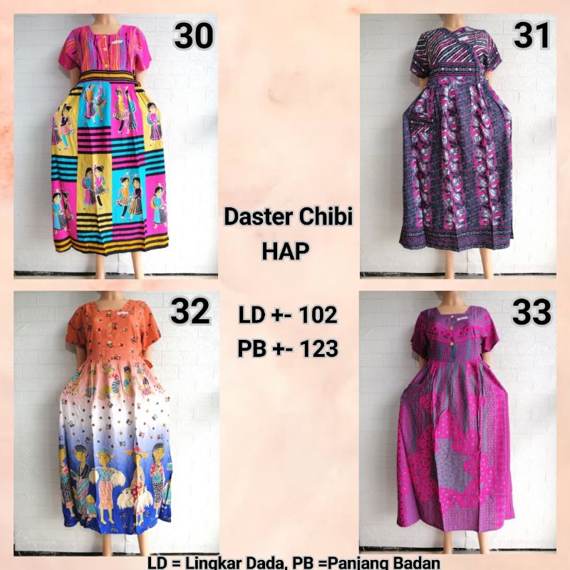 DASTER CHIBI LENGAN HAP ANEKA MOTIF ADEM BUSUI FRIENDLY