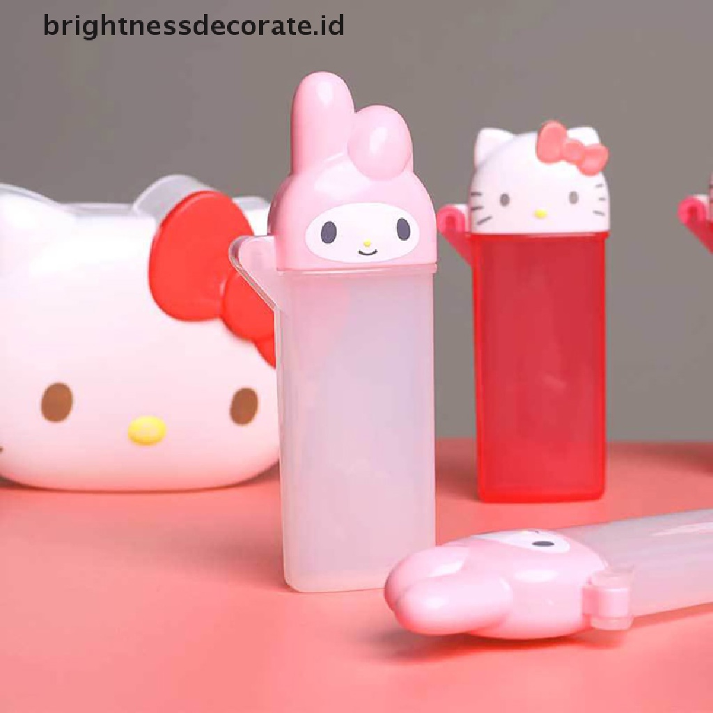 [Birth] Kawaii Aksesoris Kartun Hello Kittys My Melody Cotton Swab Box Tempat Penyimpanan [ID]