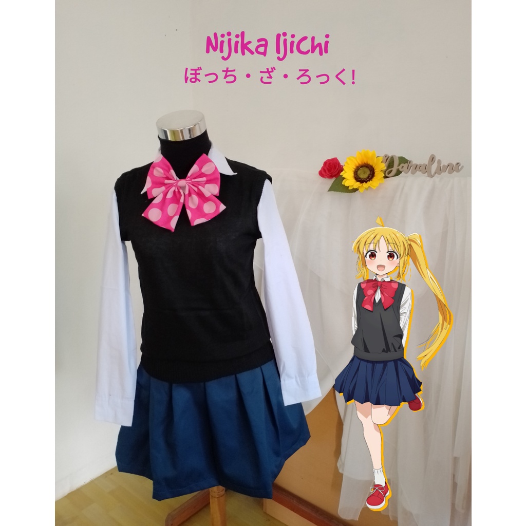 KOSTUM SEIFUKU COSPLAY NIJIKA IJICHI BOCCHI THE ROCK