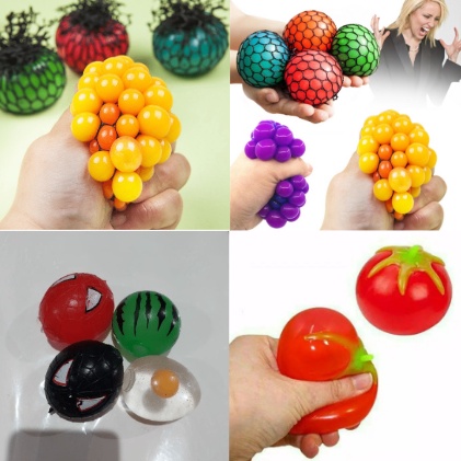 STRESS BALL/SQUISHY MESH BALL ( SATUAN ) / Squishy Rainbow Deluxe Mesh deluxe anti stress ball bola 