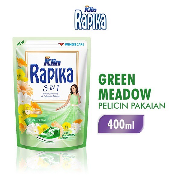 SO KLIN RAPIKA 3IN1 REFILL 400ML - PELICIN PEWANGI PELEMBUT PAKAIAN