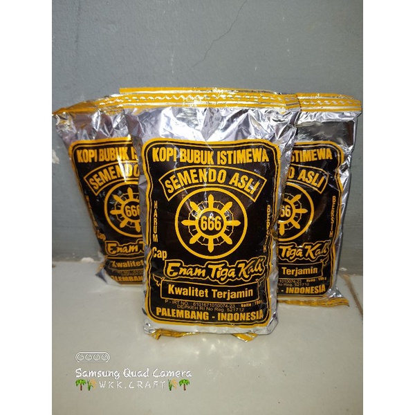 

KOPI SEMENDO CAP 666 Uk.190 gr/ KOPI BUBUK ISTIMEWA