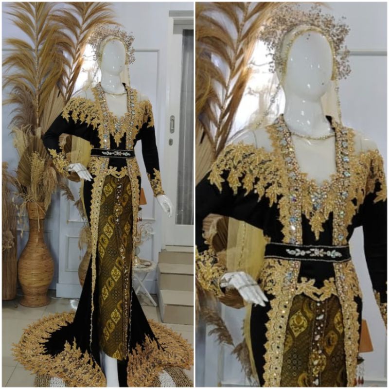 kebaya akad bludru payet | gaun pengantin bludru | dress pengantin bludru | baju akad bludru