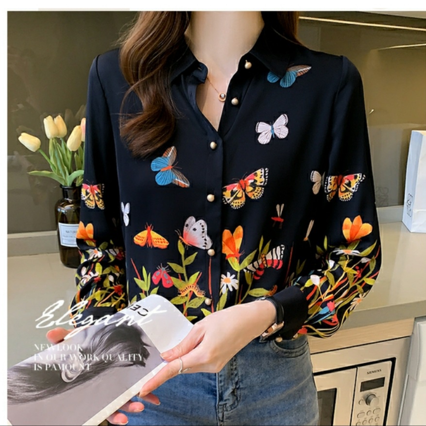 GROSIR FASHION 7755# byblia printed shirt FASHION WANITA three m threem 3m 3ms TM