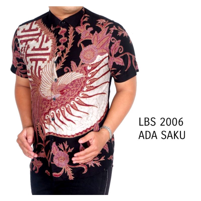 Batik laki laki lengan pendek//kemeja batik pria slimfit