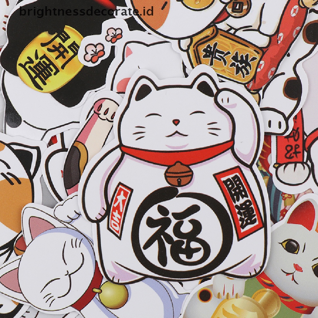 [Birth] 50pcs Lucky Cats Animal Graffiti Sticker Mainan Koper Laptop Sepeda Mobil Decals [ID]