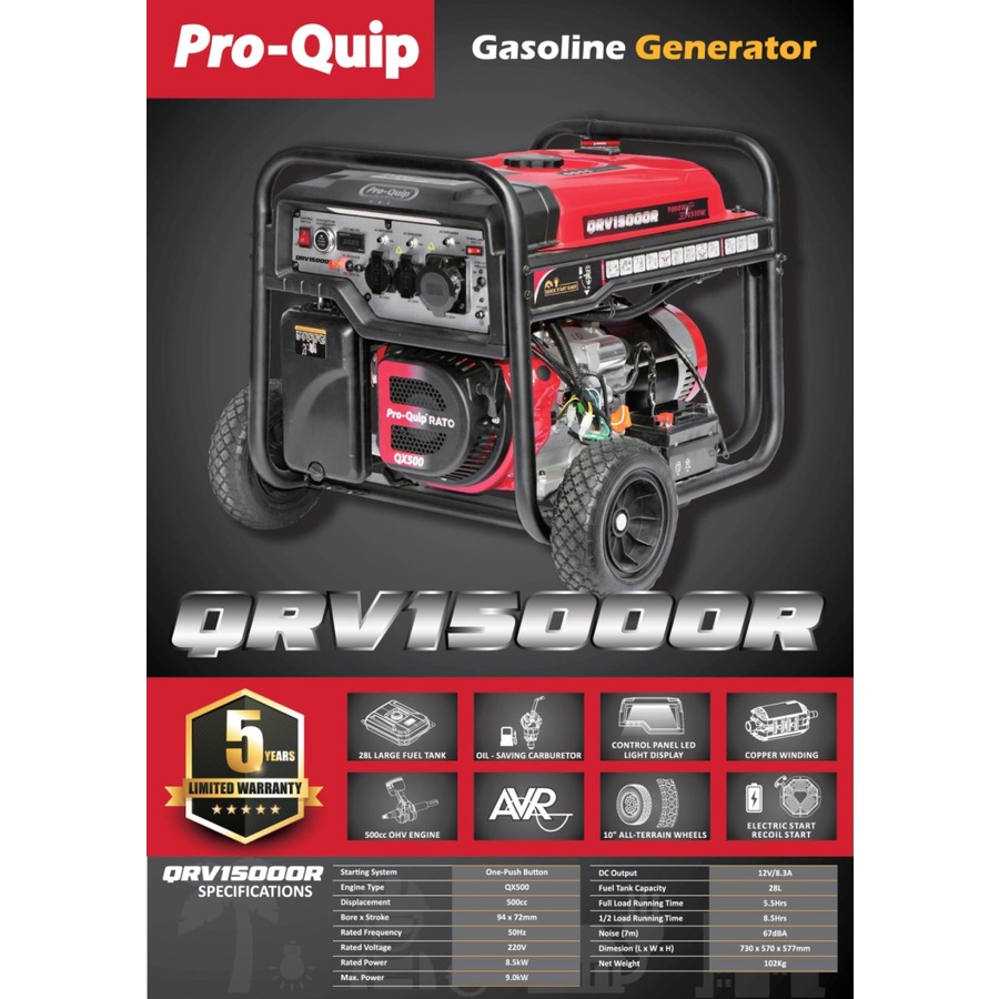 Genset 9000 Watt Proquip QRV 15000 USA