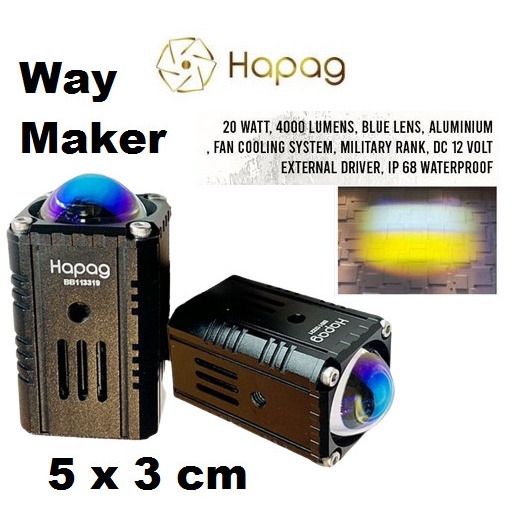 Lampu LED Tembak HAPAG X1 LASER foglamp kotak WAY MAKER UW1 20W projie