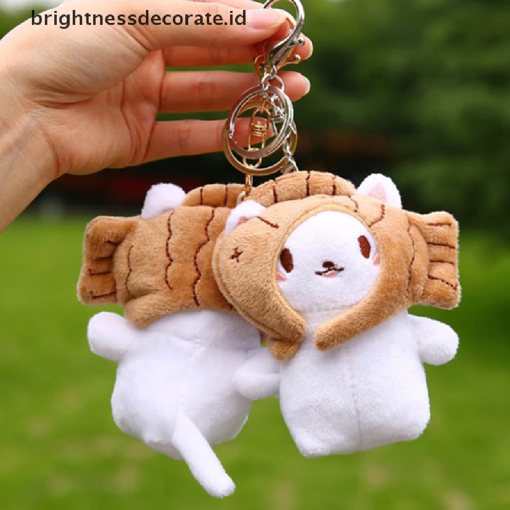 [Birth] 1pc Panda Kecil Plush Taiyaki Ikan Lucu Gantungan Kunci Mainan Lembut Plushie Keychain [ID]