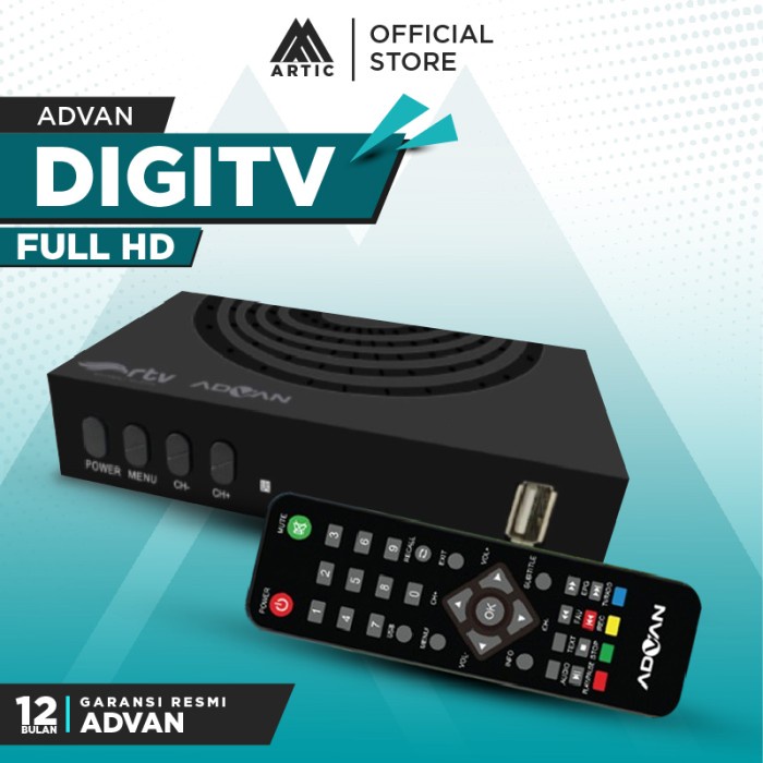 SET TOP BOX ADVAN DV3 T2 DIGIPRO STB ANTENA TV DIGITAL WIFI