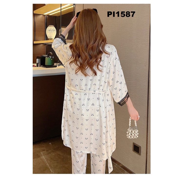 STELAN PIYAMA WANITA SUTERA PREMIUM + CARDIGAN PI1587