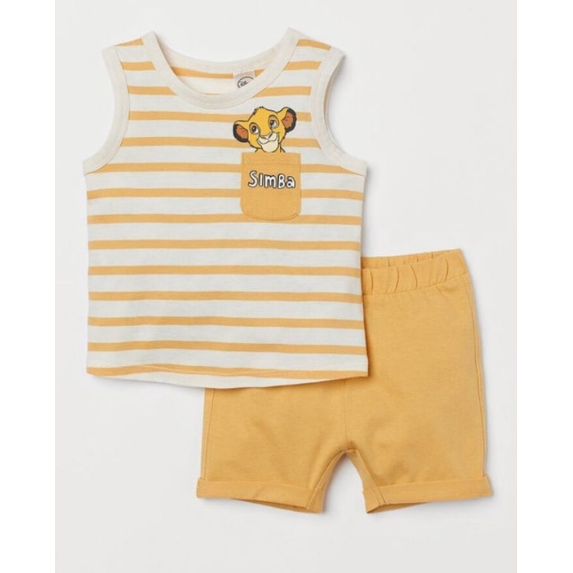 SALE Original H&M X Disney The Lion King Set Sleeveless Shirt & Shorts Simba / Baju Setelan Simba An