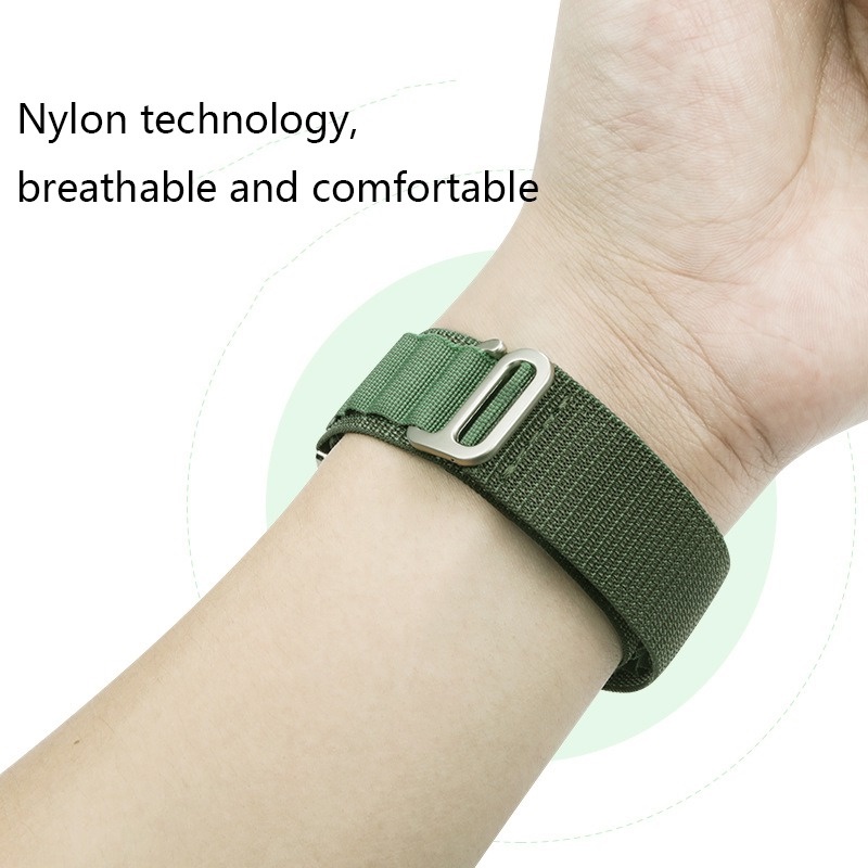 Nylon Tali Strap Iwatch Ultra Breathable Tali Jam Tangan Model Terbaru 8 7 SE 49mm 45mm 41mm 44mm 40mm