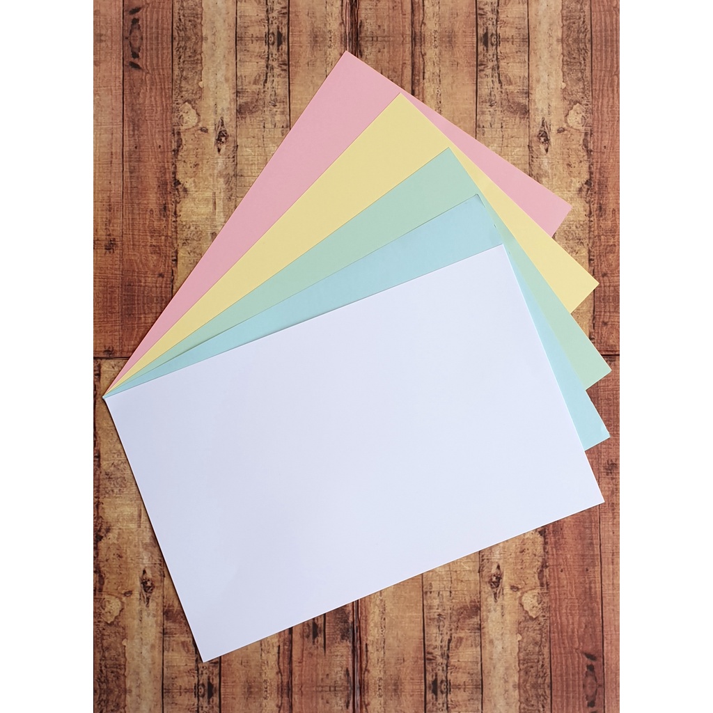 1 Lembar Kertas Cover Jilid Manila F4 / Brief Card (BC) Putih Folio / Warna Tua / Warna Muda