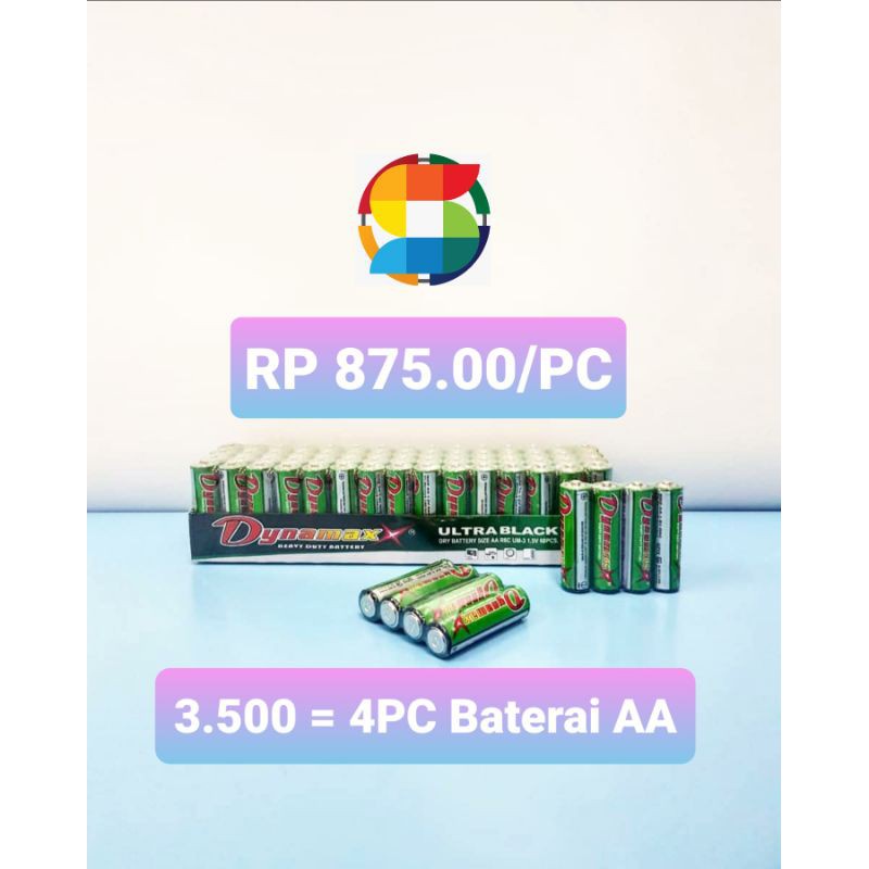 (4PCS )Baterai AA Dynamax / Battery, Batre , Batrai Surabaya