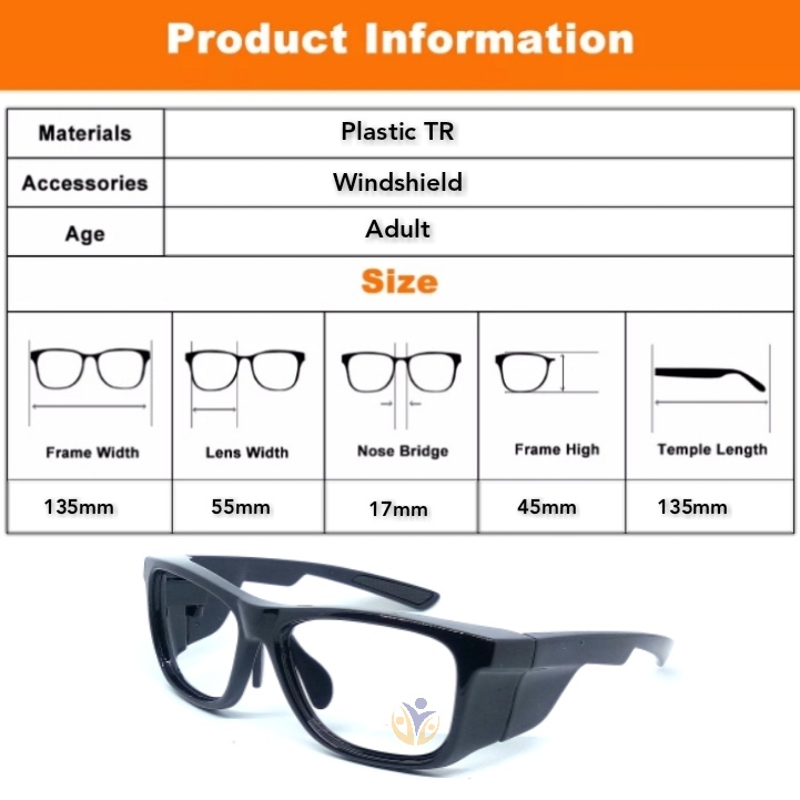 Frame eye safety work glasses windshield