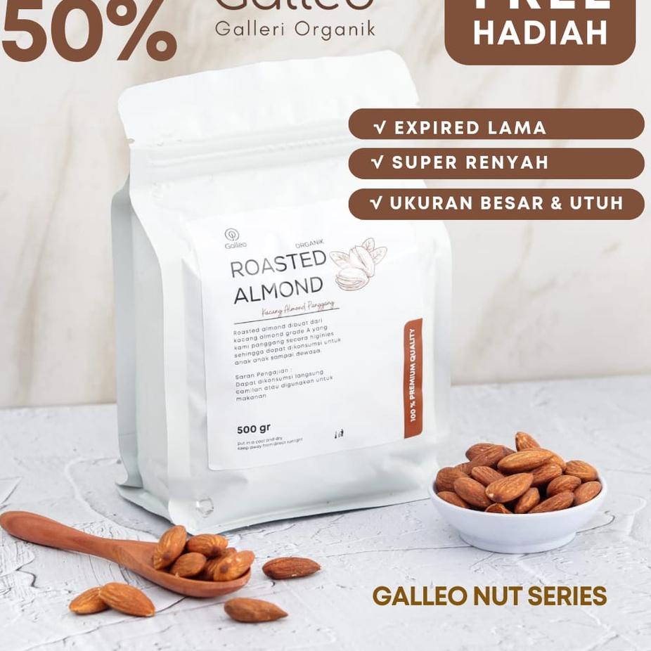

RVN283 KACANG ALMOND PANGGANG 500 GR / ROASTED ALMOND GALLEO ||