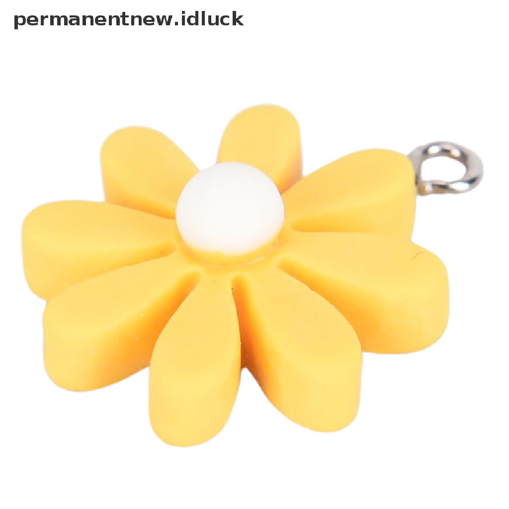 [luckypermanentnew] 10pcs/set Resin Little Daisy Sun Flower Ch Liontin Membuat Perhiasan DIY Craft [ID]