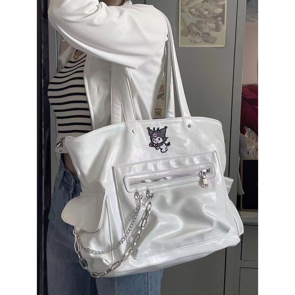 ◄✺●Sera niche high-end shoulder bag kapasitas besar commuter tote bag female new college class handbag