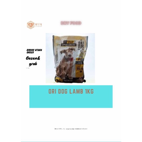 makanan anjing 1kg ori dog 1kg