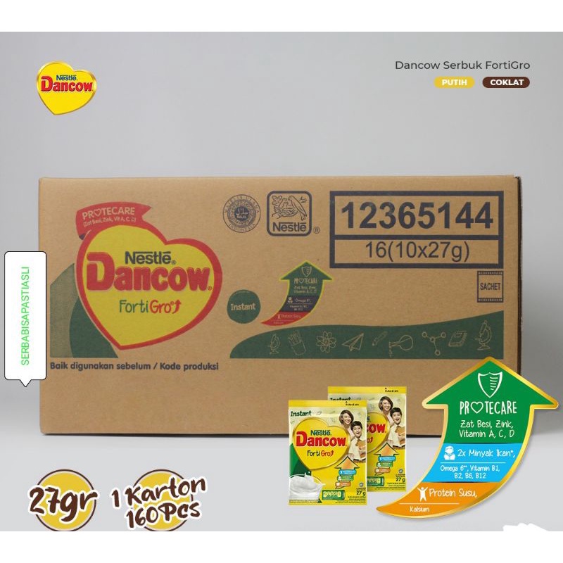 

DANCOW FORTIGRO 1BOX ISI 160 PCS GRATIS TAS & POUCH CANTIK