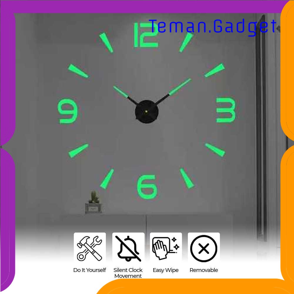 TG-PJM Taffware Jam Dinding Besar DIY Giant Glow in The Dark 80-130cm - JM-08