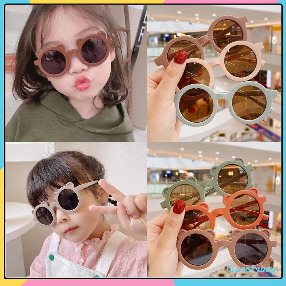 SweetyBayi Kacamata anak bentuk telinga beruang Kacamata hitam anak import kids sunglasses