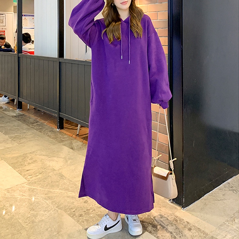 Long Hoodie//Dress Hoodie//Hoodie Oversize//Tunik Hoodie//Long Sleeve Hoodie Dress//Hoodie Plus Size//Tunik Wanita Lengan Panjang Fleece Premium