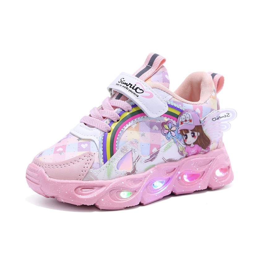 babyfit FLORSCENT RIO sepatu lampu anak perempuan led shoes import gs-0120