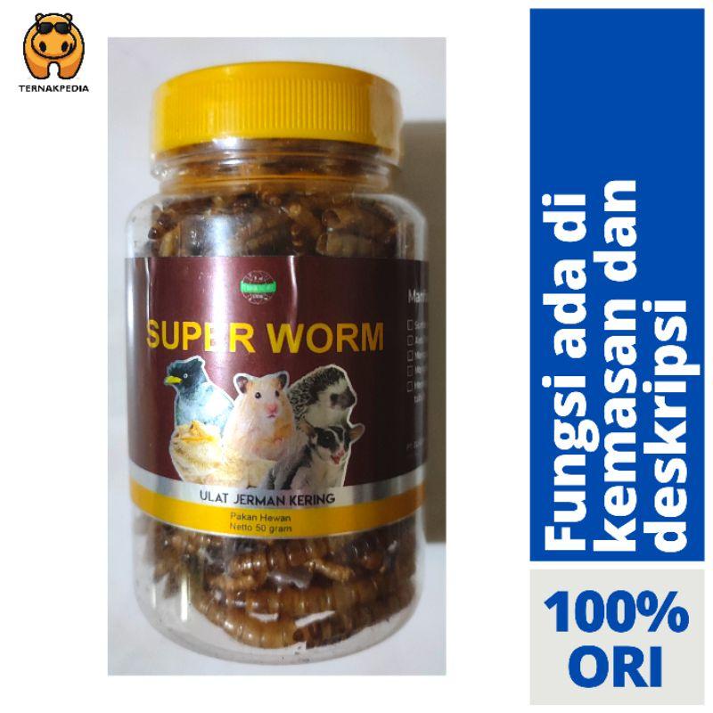 Ready Super Worm 50 Gr - Ulat Jerman Kering - Ulat Jerman Pakan Ternak - Ulat Jerman Pakan Burung - 