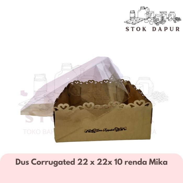 

Dus Kue Mika / Dus Corrugated 22 x 22x 10 Motif Renda Mika