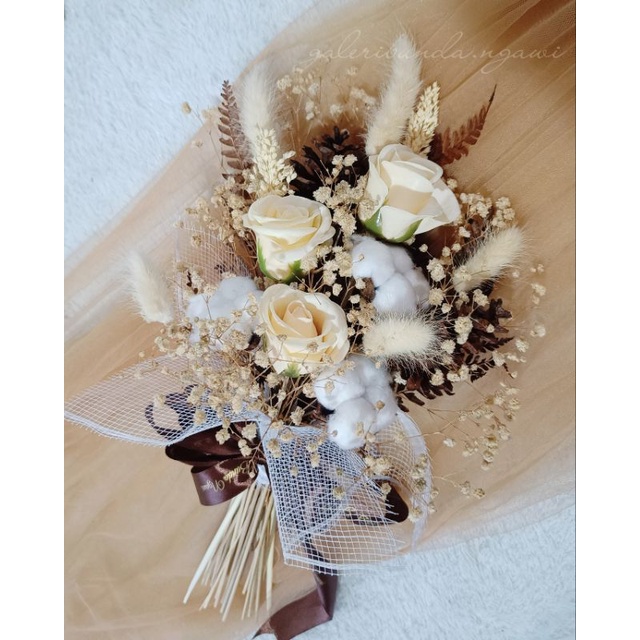 Jual Hand Bouquet Flowers Bouquet Wedding Bouquet Buket Rustik Kering Shopee Indonesia