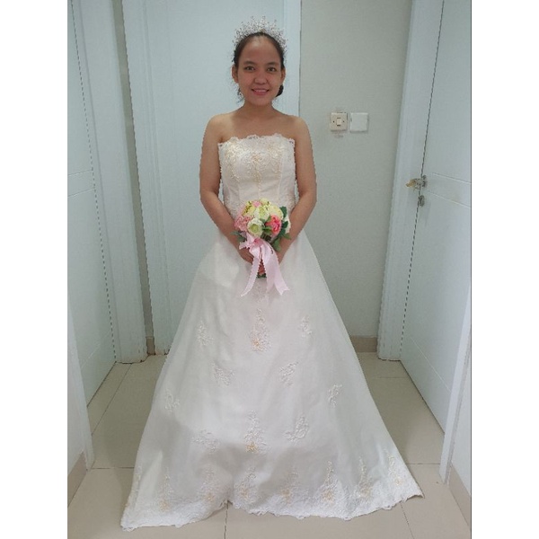 Jual gaun baju pengantin wedding dress bekas preloved second murah KL 24