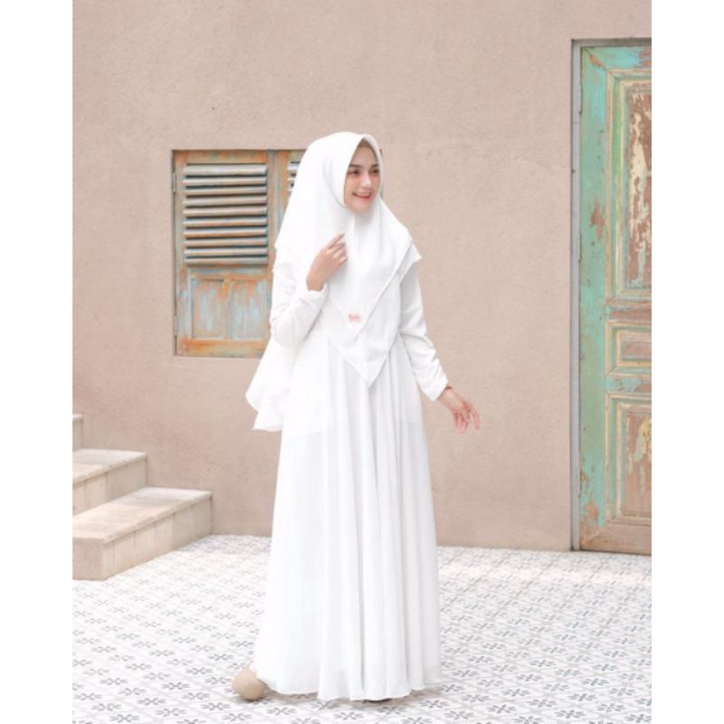 KHANSA - Baju Gamis Syari Busui Dress Ukuran S M L XL XXL XXXL 3XL 4XL Plus Free Hijab Khimar 2 Dua 