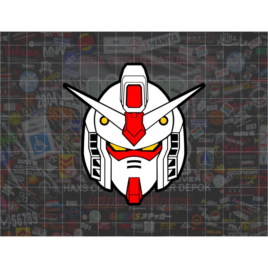 Cutting Sticker Logo RX 78 Ukuran 8 Cm Untuk Motor Mobil