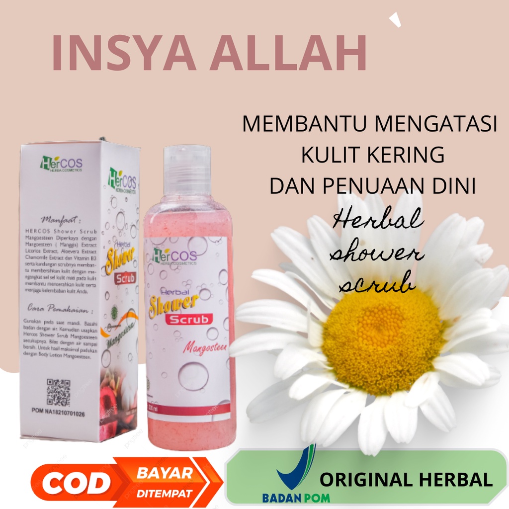 Lulur Badan Pemutih Alami Peratan Tubuh HerCos Original Shower Scrup 100% Ampuh