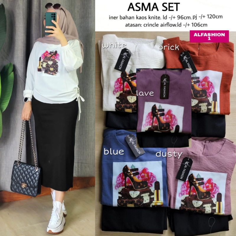 ASMA SET ATASAN BLOUSE DAN ROK/SKIRT