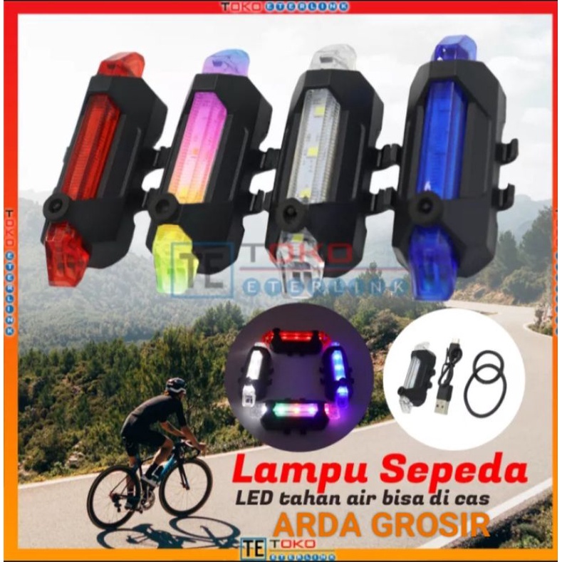 lampu LED sepeda gunung,kedap kedip dan bisa dicas ulang